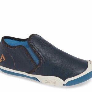 Plae Migi Blue Leather Sneaker Loafer Sz 13.5